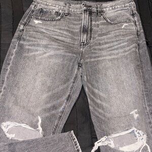 American Eagle Outfitters Gray Distressed Boyfriend Jeans